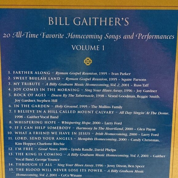 Lot 3 Bill Gaither's VHS Tapes 20 Favorite Songs Encore Down By‎ The Tabernacle - Picture 8 of 16